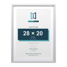 Devon White 32 x 24 inch picture frame with a white mount for a 28 x 20 inch photo
