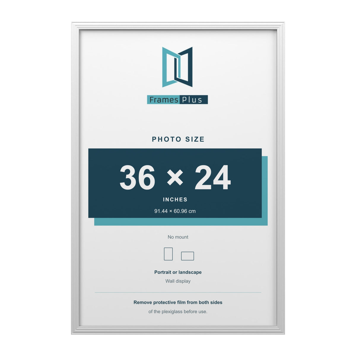 Devon White picture frame for a 36 x 24 inch photo