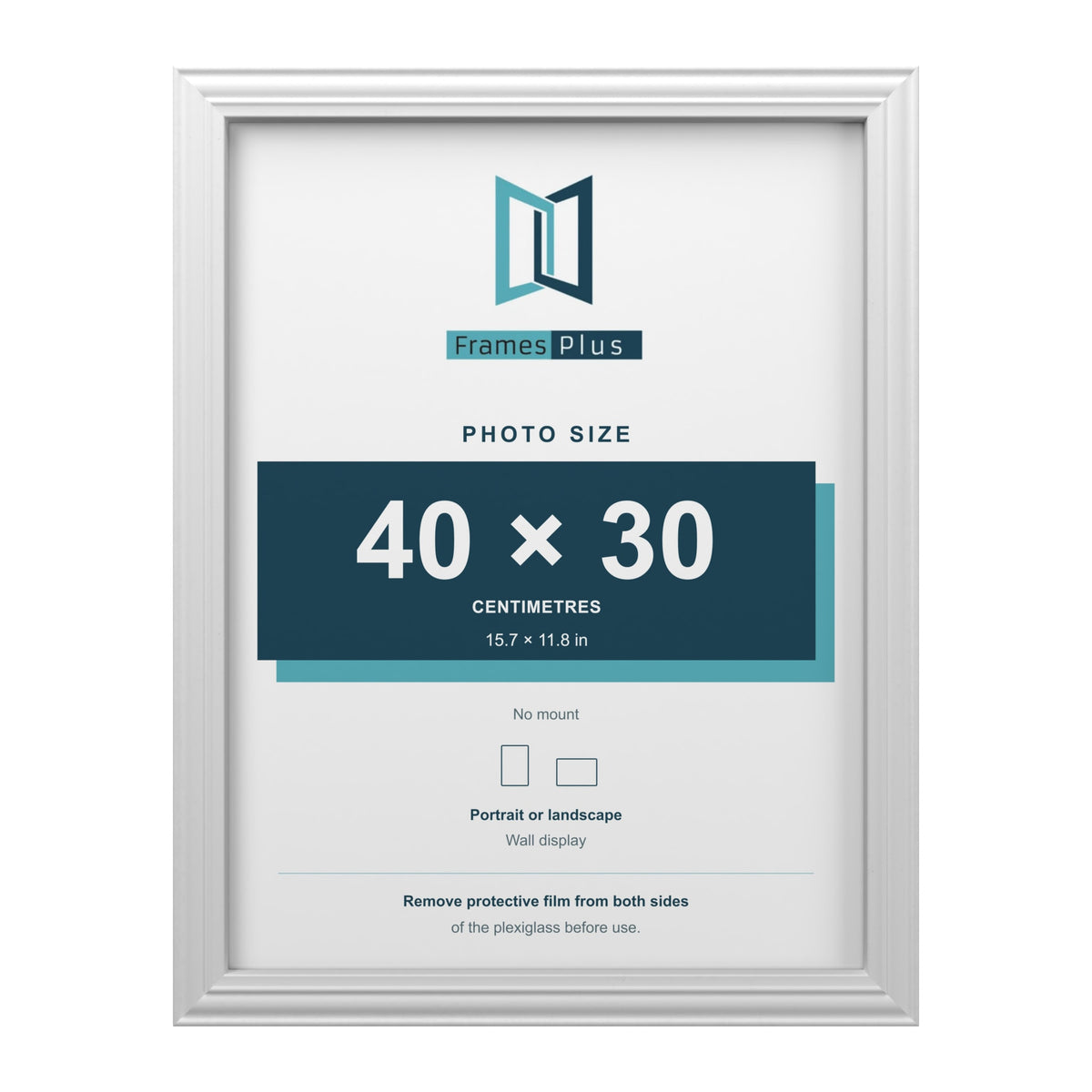 Devon White picture frame for a 40 x 30 cm photo
