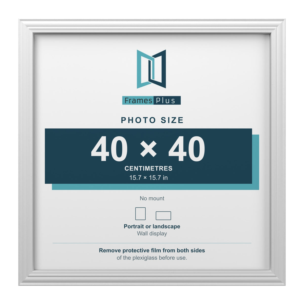 Devon White picture frame for a 40 x 40 cm photo