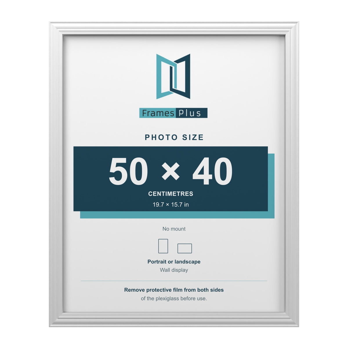 Devon White picture frame for a 50 x 40 cm photo