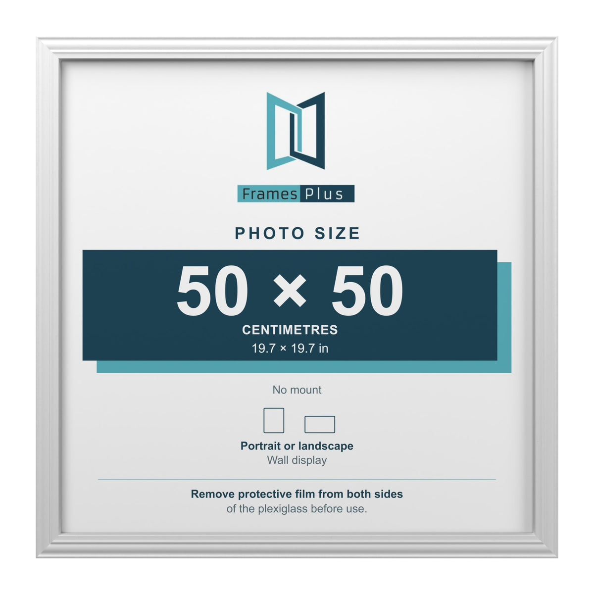 Devon White picture frame for a 50 x 50 cm photo