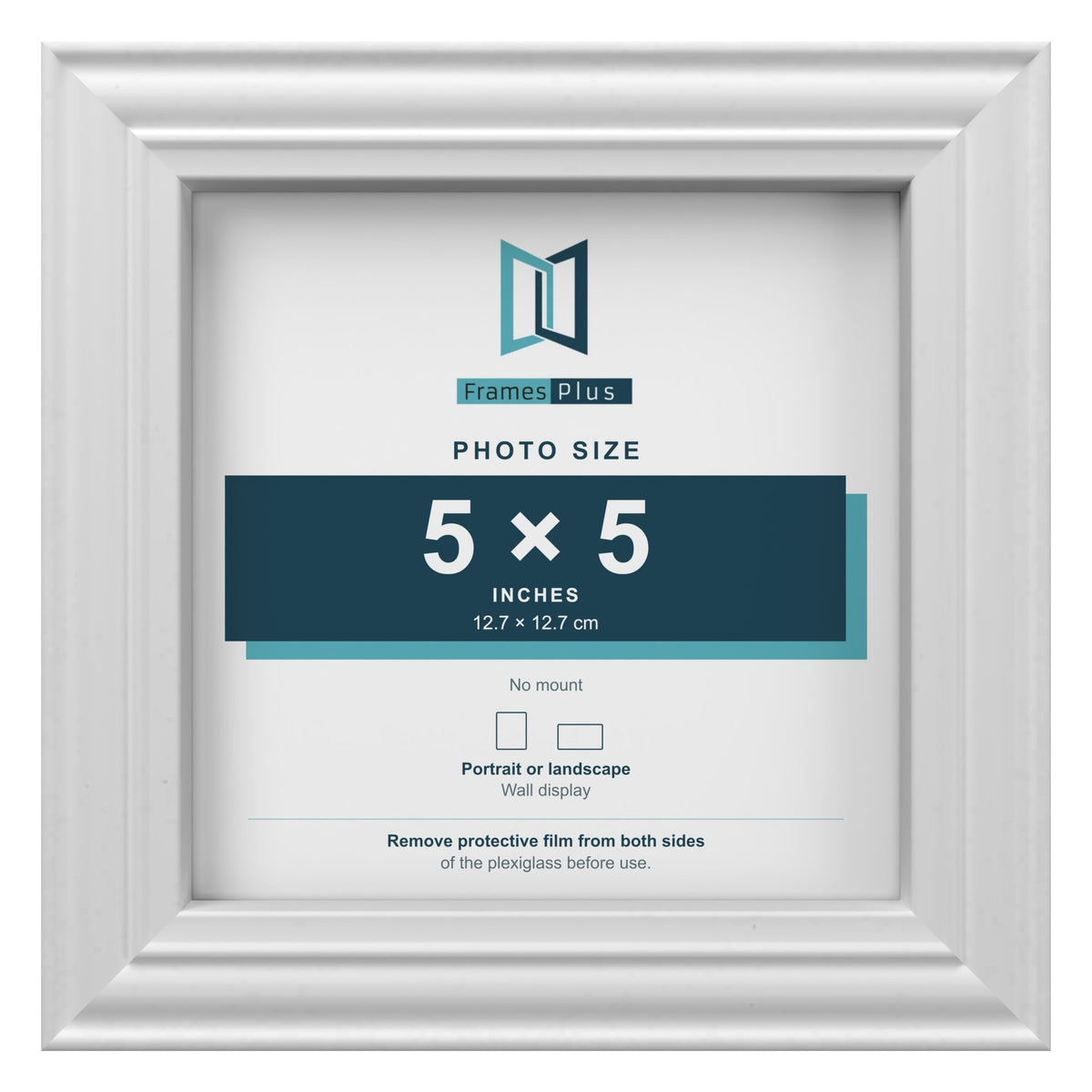 Devon White picture frame for a 5 x 5 inch photo
