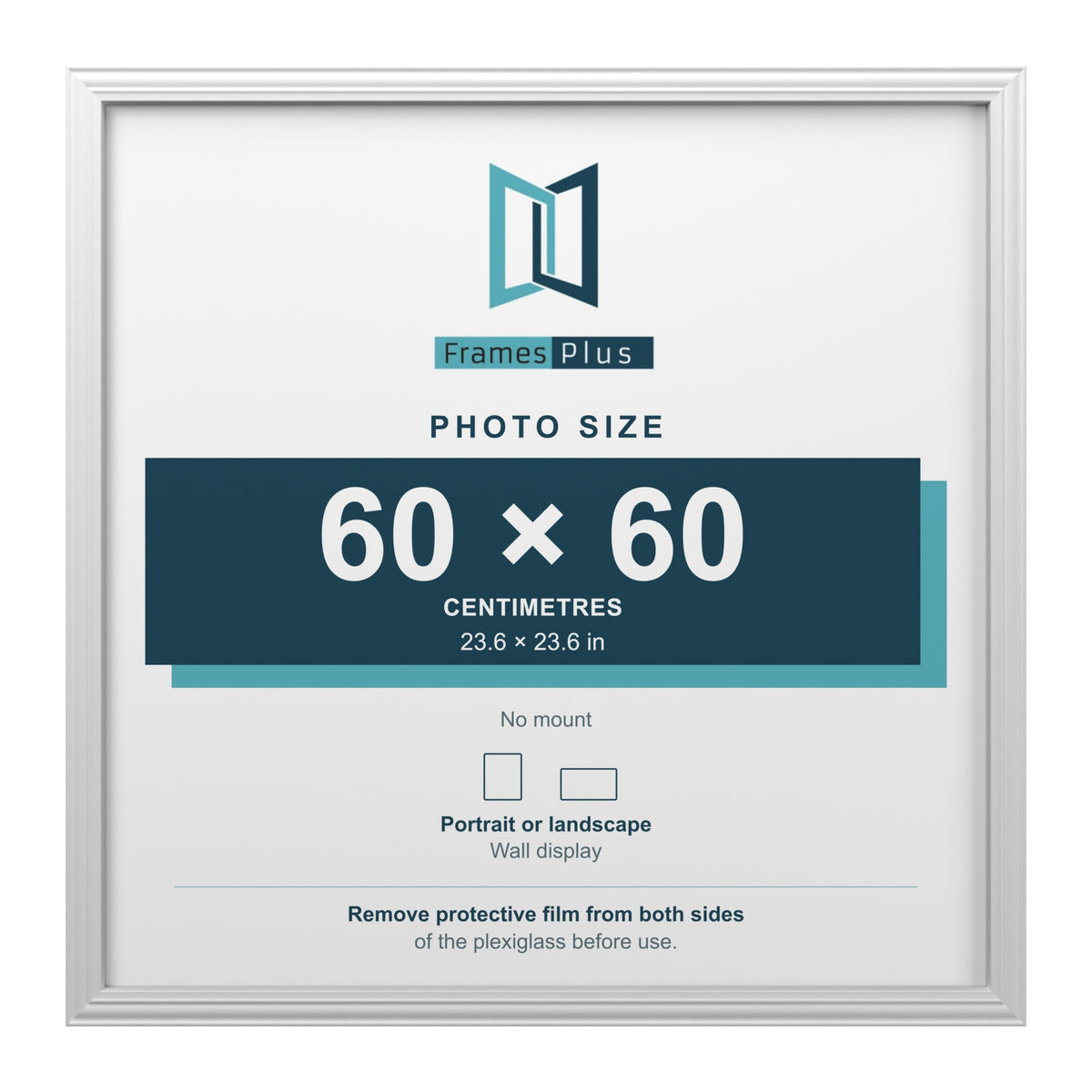 Devon White picture frame for a 60 x 60 cm photo