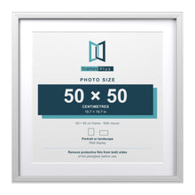 Devon White 60 x 60 cm picture frame with a white mount for a 50 x 50 cm photo