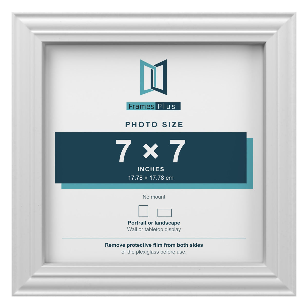 Devon White picture frame for a 7 x 7 inch photo