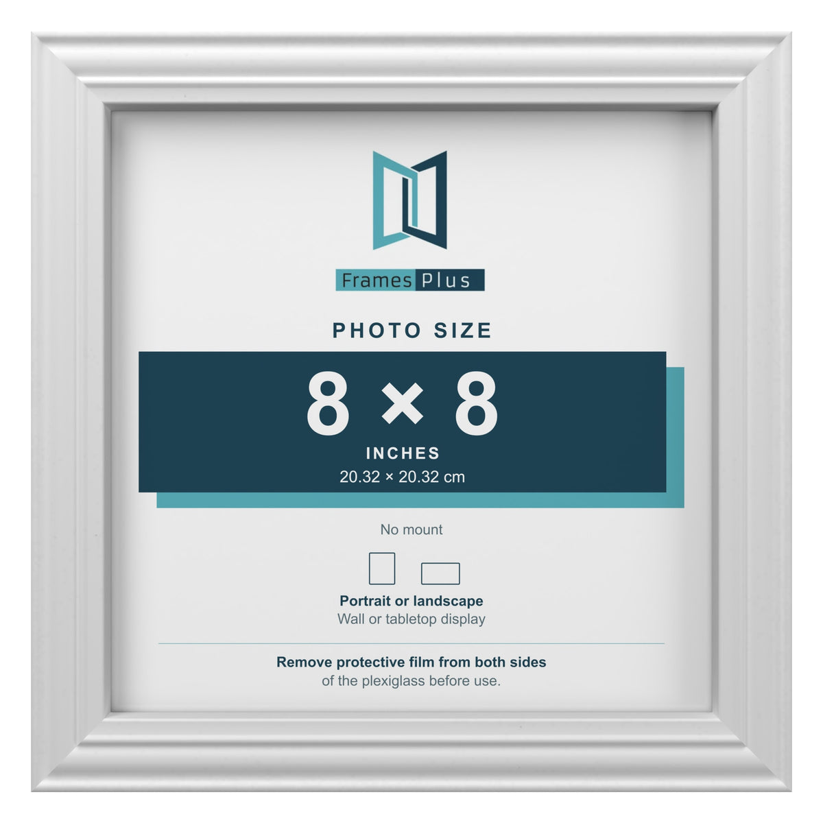 Devon White picture frame for an 8 x 8 inch photo