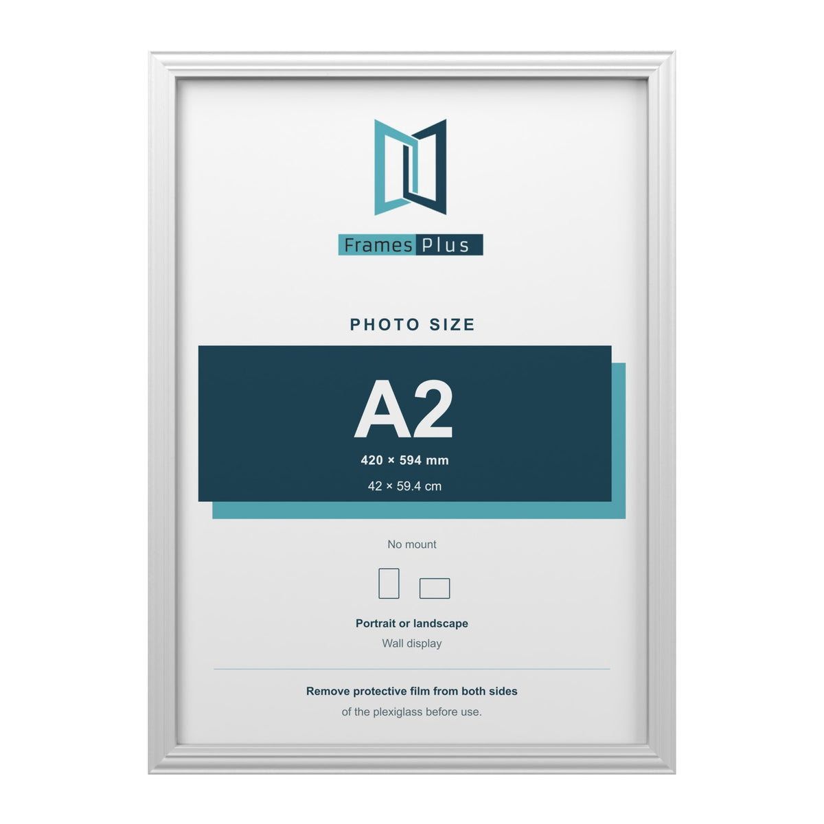 Devon White picture frame for an A2 photo