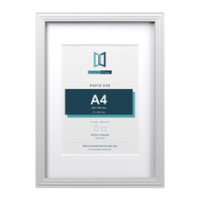 Devon White A3 picture frame with a white mount for an A4 photo
