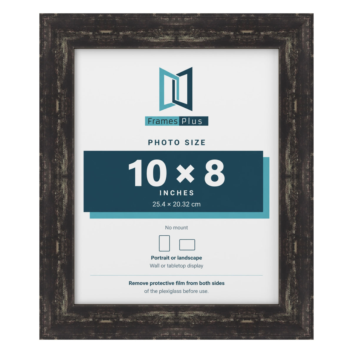 Exmouth Black Distressed picture frame for a 10 x 8 inch photo