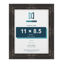 Exmouth Black Distressed picture frame for an 11 x 8.5 inch photo