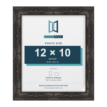 Exmouth Black Distressed picture frame for a 12 x 10 inch photo