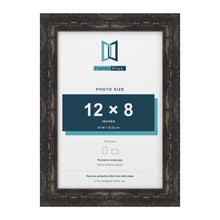 Exmouth Black Distressed picture frame for a 12 x 8 inch photo