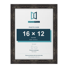 Exmouth Black Distressed picture frame for a 16 x 12 inch photo