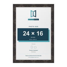 Exmouth Black Distressed picture frame for a 24 x 16 inch photo