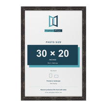 Exmouth Black Distressed picture frame for a 30 x 20 inch photo