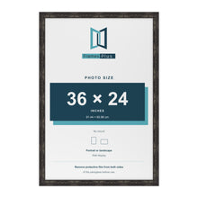 Exmouth Black Distressed picture frame for a 36 x 24 inch photo