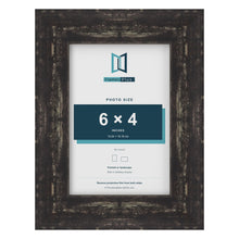 Exmouth Black Distressed picture frame for a 6 x 4 inch photo