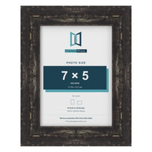 Exmouth Black Distressed picture frame for a 7 x 5 inch photo