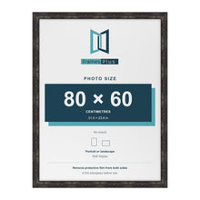 Exmouth Black Distressed picture frame for an 80 x 60 cm photo