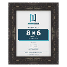 Exmouth Black Distressed picture frame for an 8 x 6 inch photo