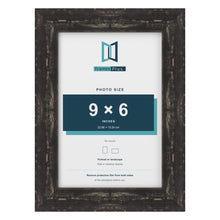 Exmouth Black Distressed picture frame for a 9 x 6 inch photo