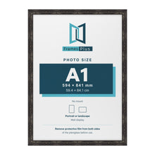 Exmouth Black Distressed picture frame for an A1 photo