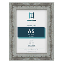 Exmouth Distressed Blue picture frame for a 148 x 210 mm photo