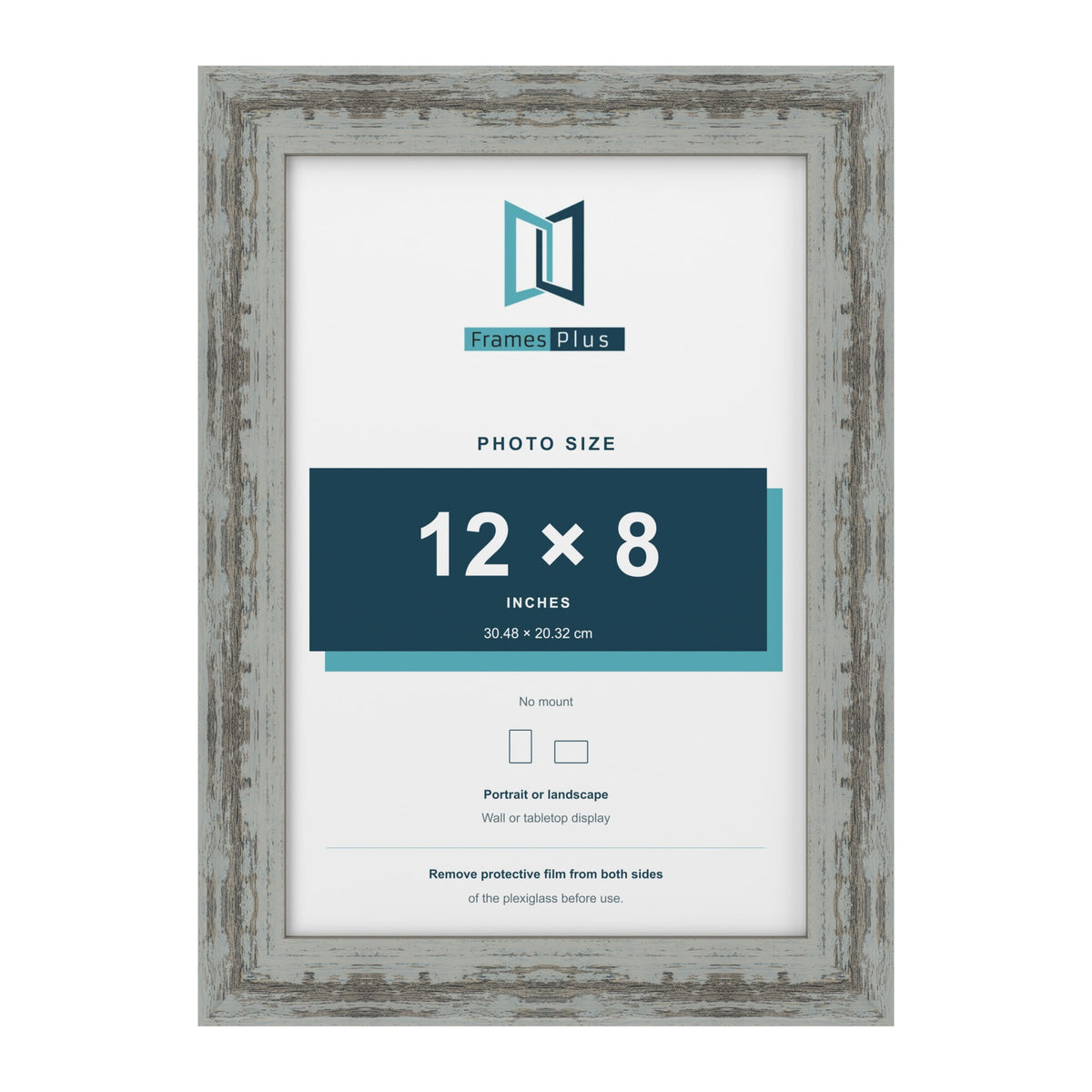 Exmouth Distressed Blue picture frame for a 203 x 305 mm photo
