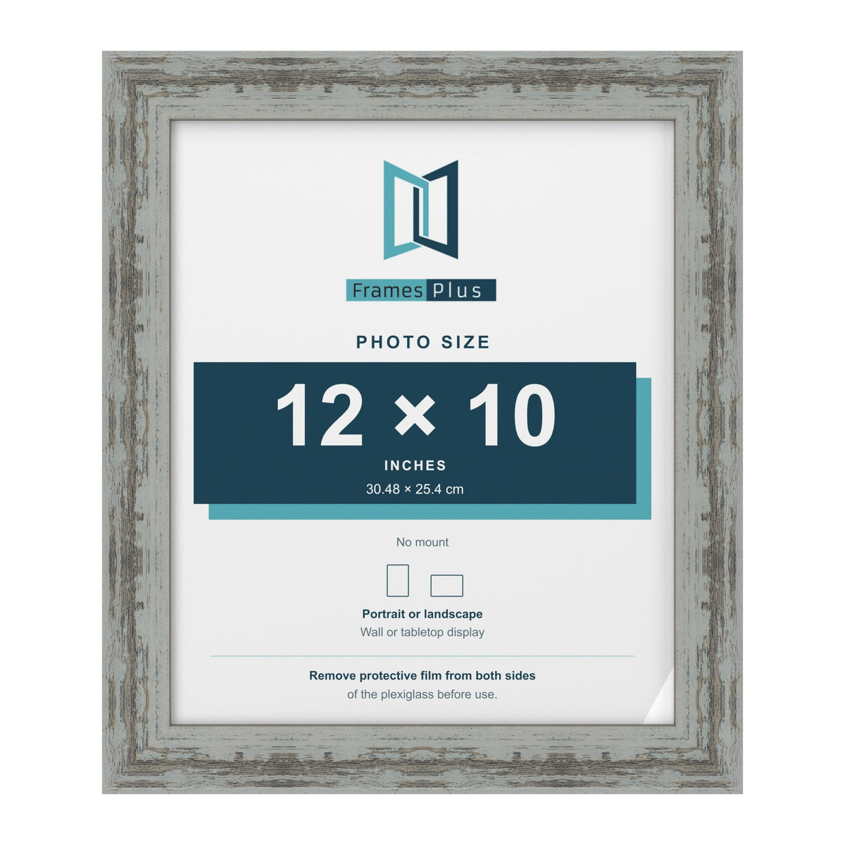 Exmouth Distressed Blue picture frame for a 254 x 305 mm photo