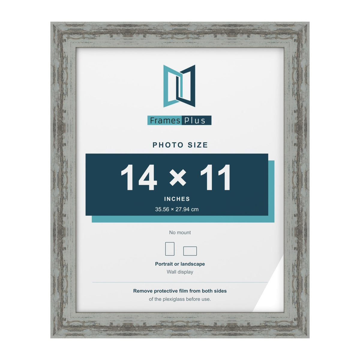 Exmouth Distressed Blue picture frame for a 279 x 356 mm photo