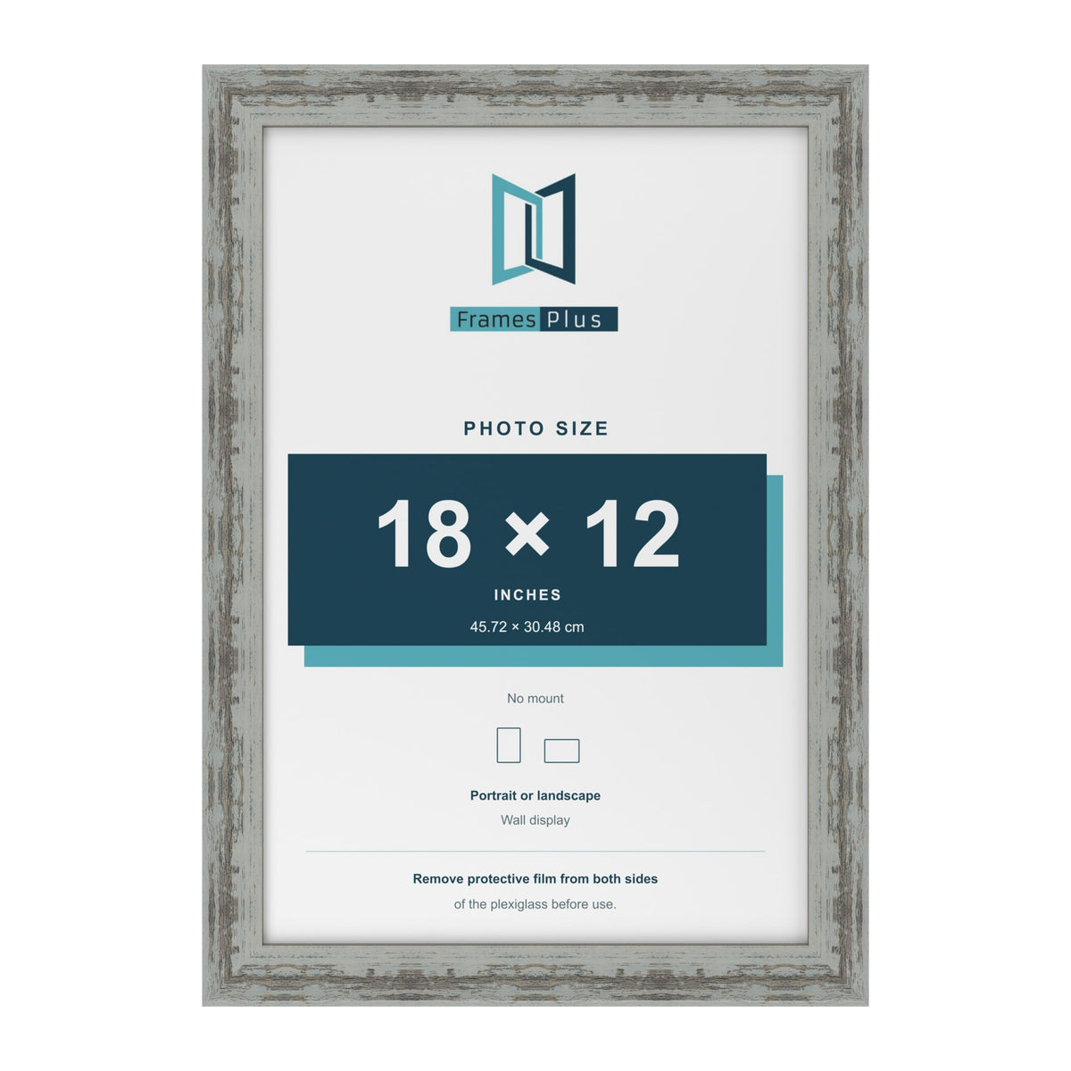 Exmouth Distressed Blue picture frame for a 305 x 457 mm photo