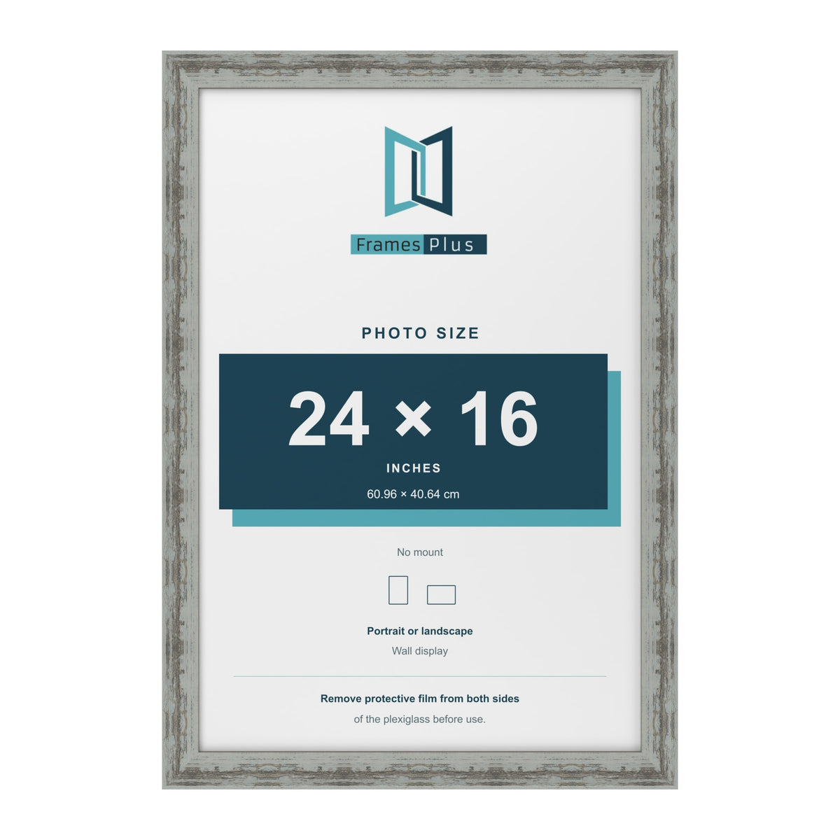 Exmouth Distressed Blue picture frame for a 406 x 610 mm photo