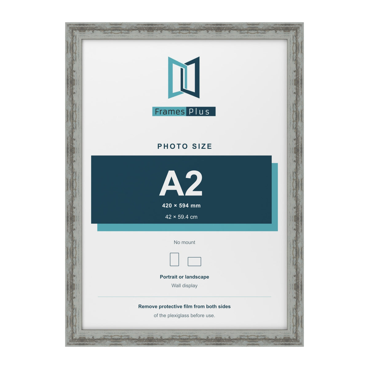 Exmouth Distressed Blue picture frame for a 420 x 594 mm photo