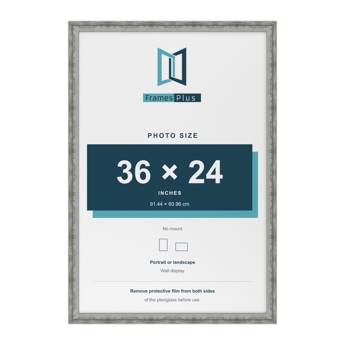 Exmouth Distressed Blue picture frame for a 610 x 914 mm photo