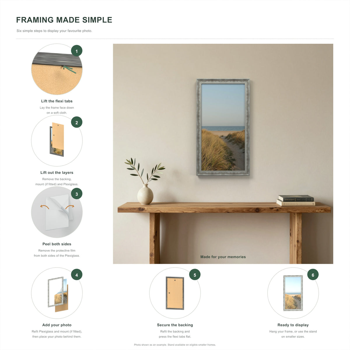 Exmouth Distressed Blue picture frame, how to fit a photo in six steps