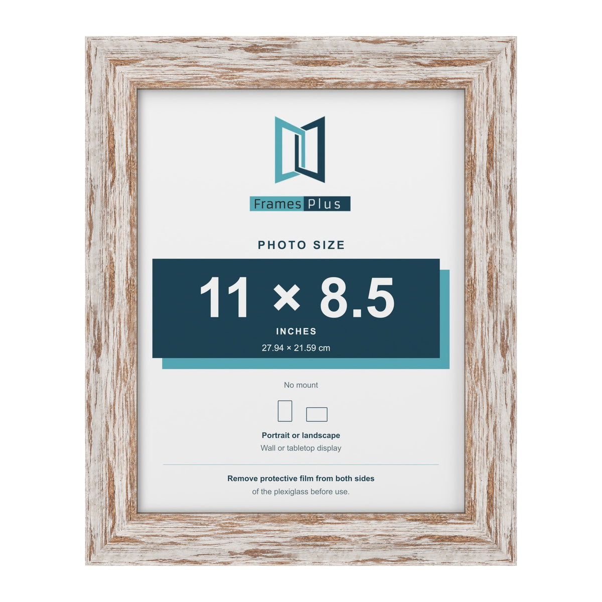 Exmouth Walnut Distressed picture frame for an 11 x 8.5 inch photo