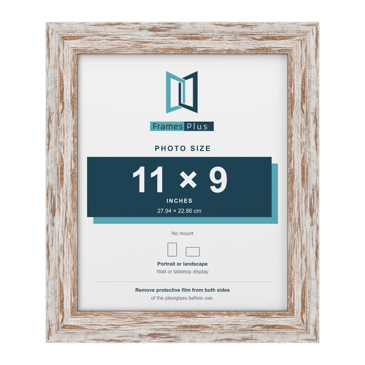 Exmouth Walnut Distressed picture frame for an 11 x 9 inch photo