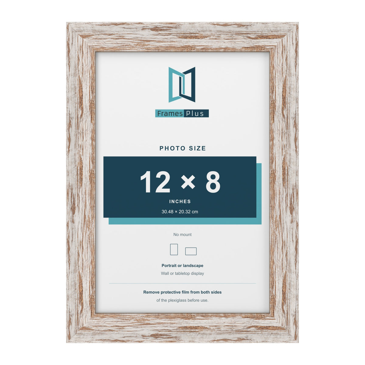 Exmouth Walnut Distressed picture frame for a 12 x 8 inch photo