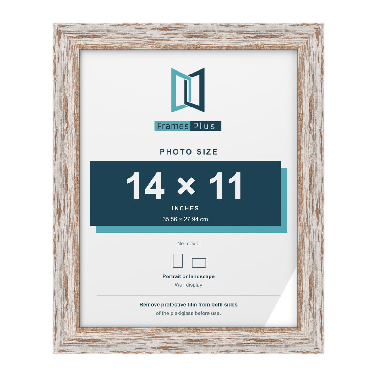 Exmouth Walnut Distressed picture frame for a 14 x 11 inch photo