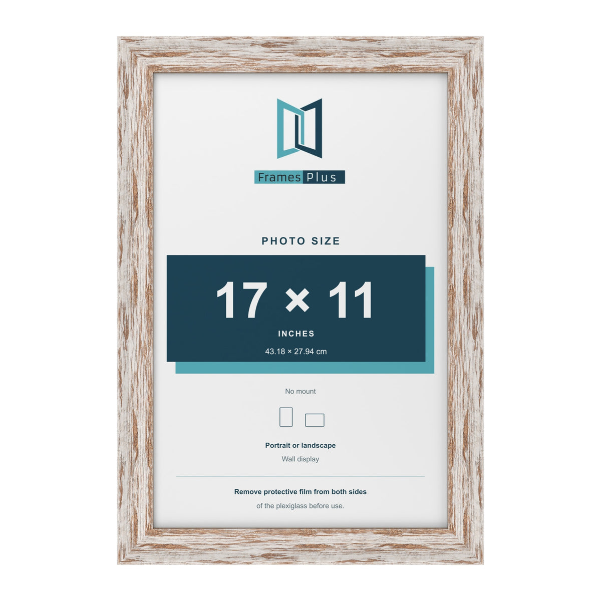 Exmouth Walnut Distressed picture frame for a 17 x 11 inch photo