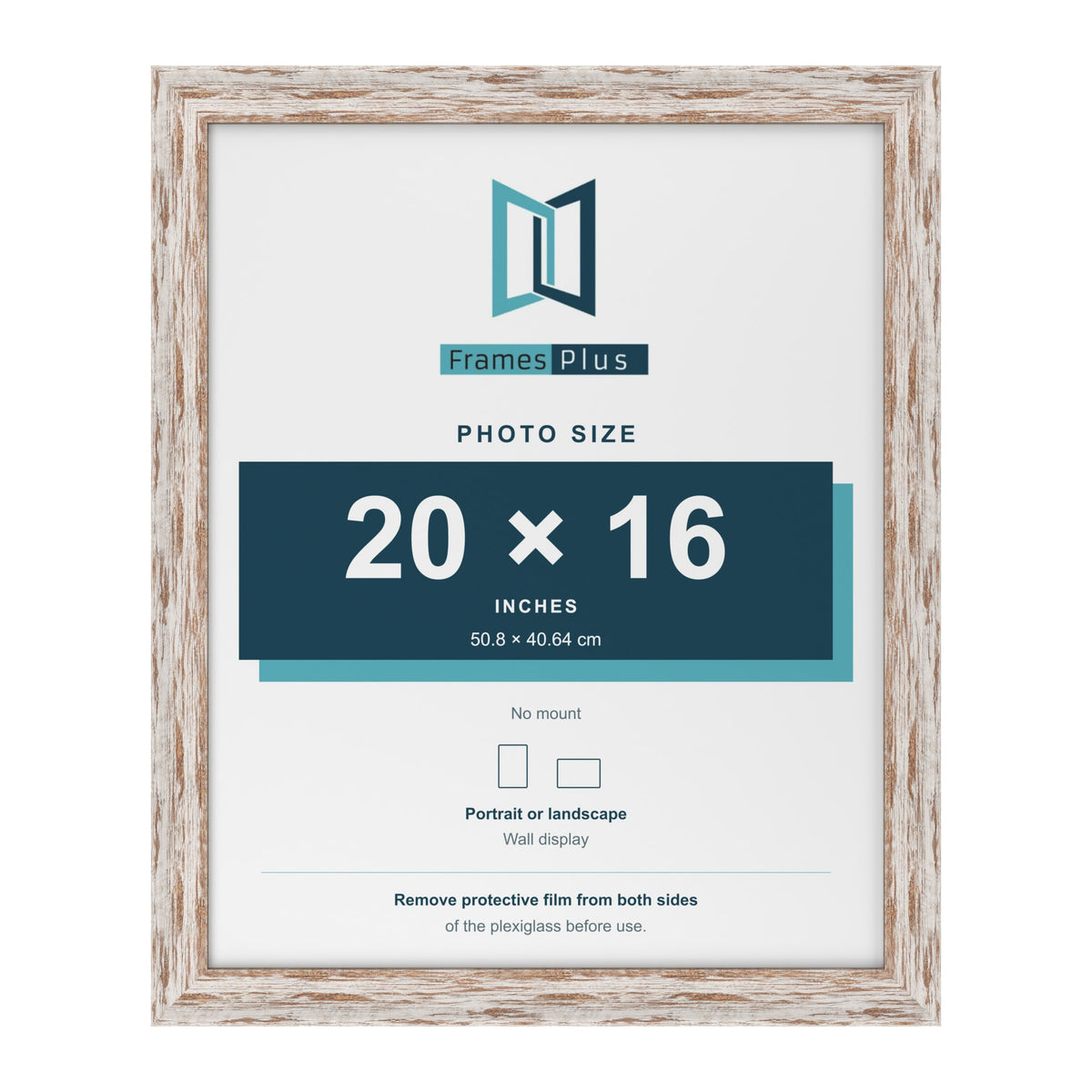 Exmouth Walnut Distressed picture frame for a 20 x 16 inch photo