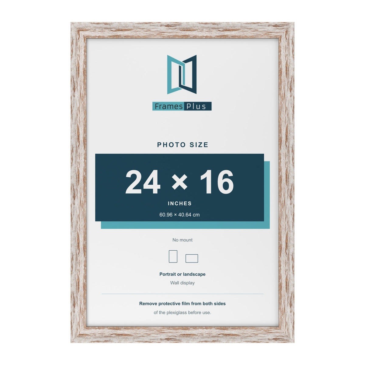 Exmouth Walnut Distressed picture frame for a 24 x 16 inch photo