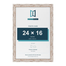 Exmouth Walnut Distressed picture frame for a 24 x 16 inch photo