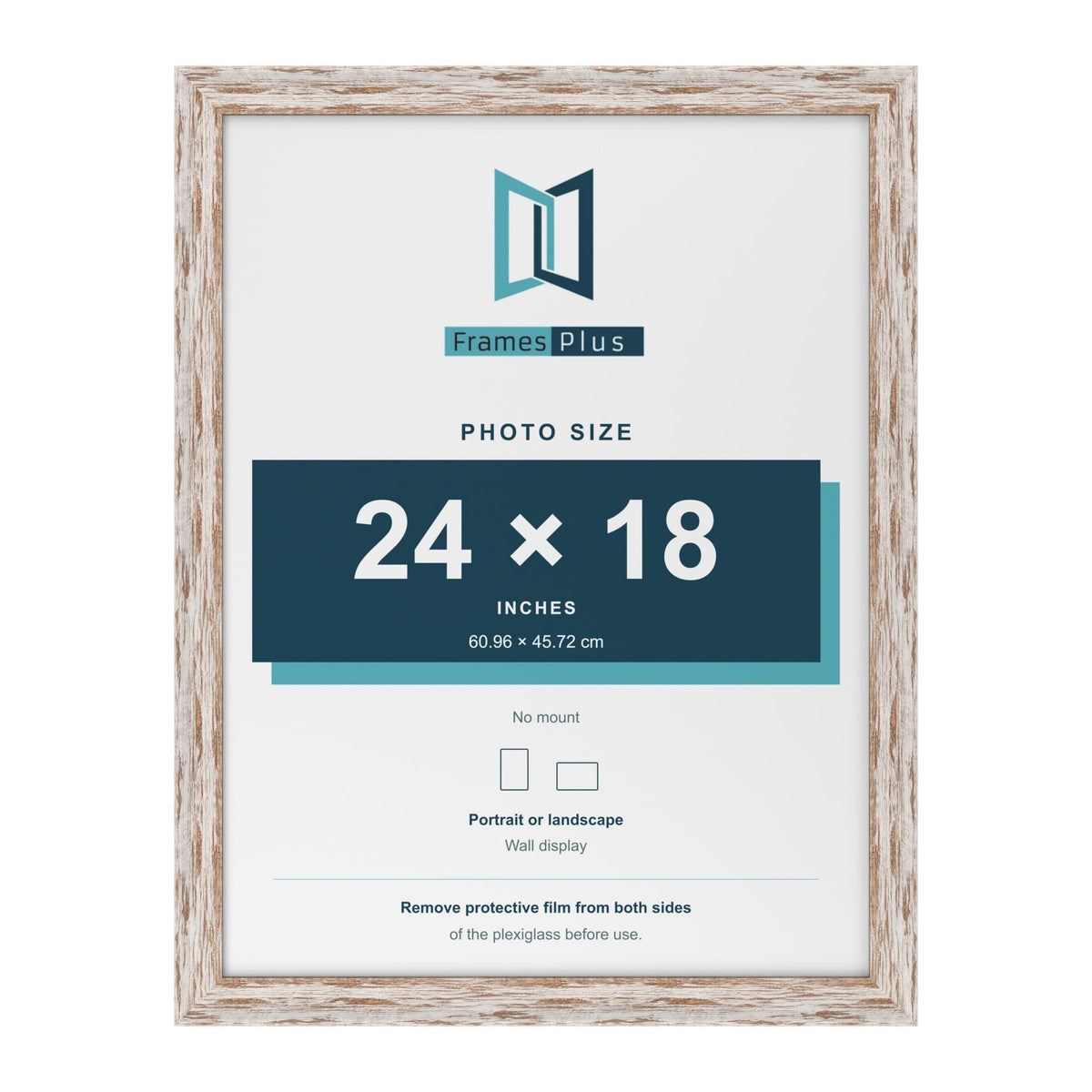 Exmouth Walnut Distressed picture frame for a 24 x 18 inch photo