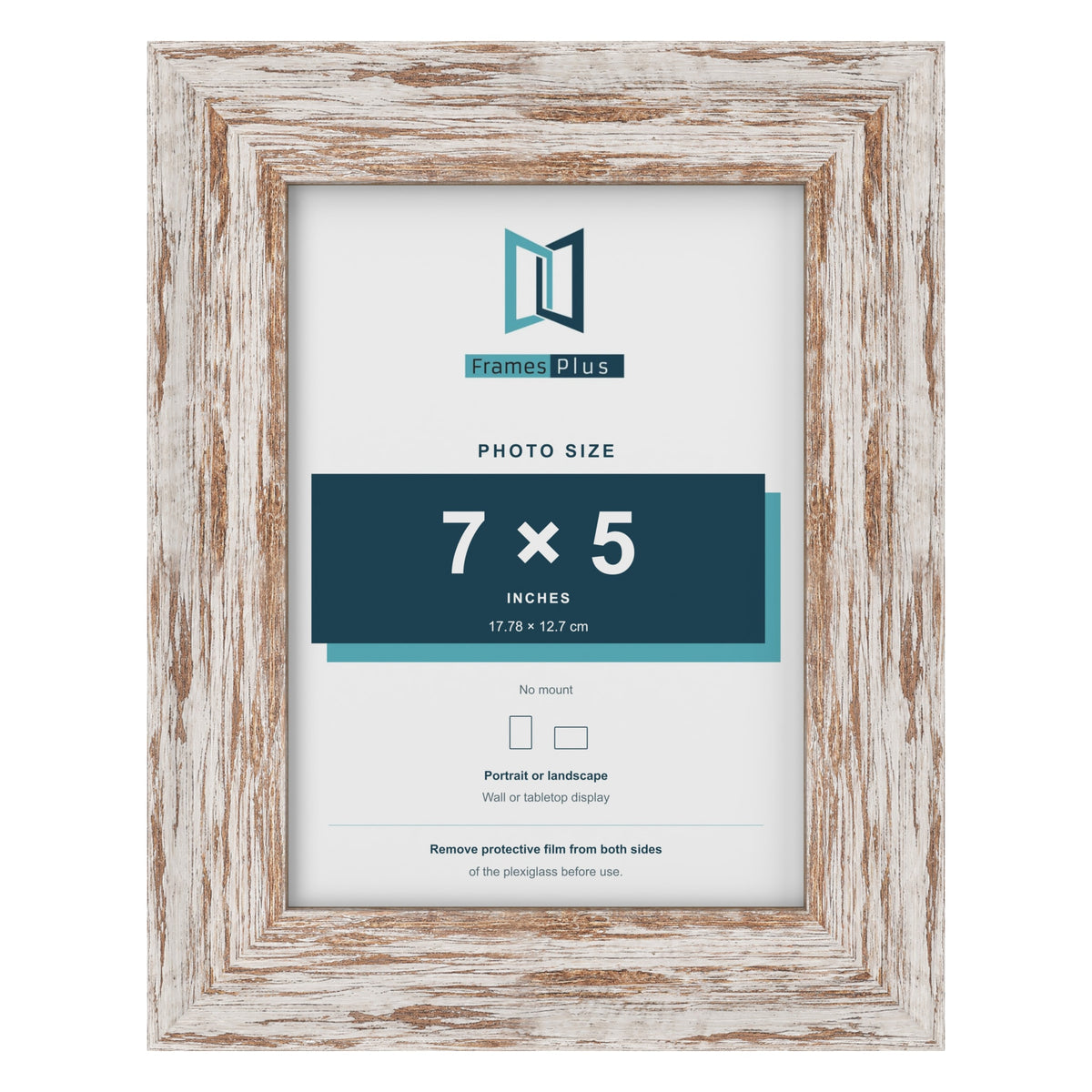 Exmouth Walnut Distressed picture frame for a 7 x 5 inch photo