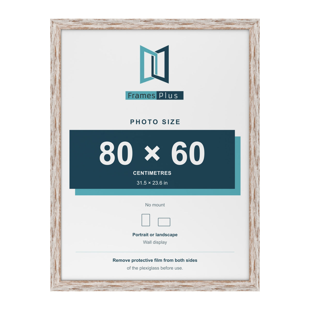 Exmouth Walnut Distressed picture frame for an 80 x 60 cm photo