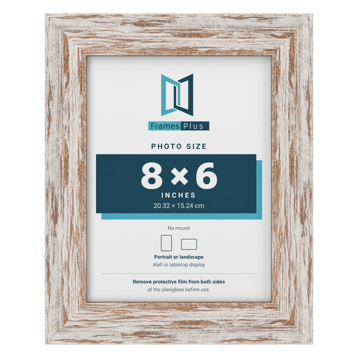 Exmouth Walnut Distressed picture frame for an 8 x 6 inch photo