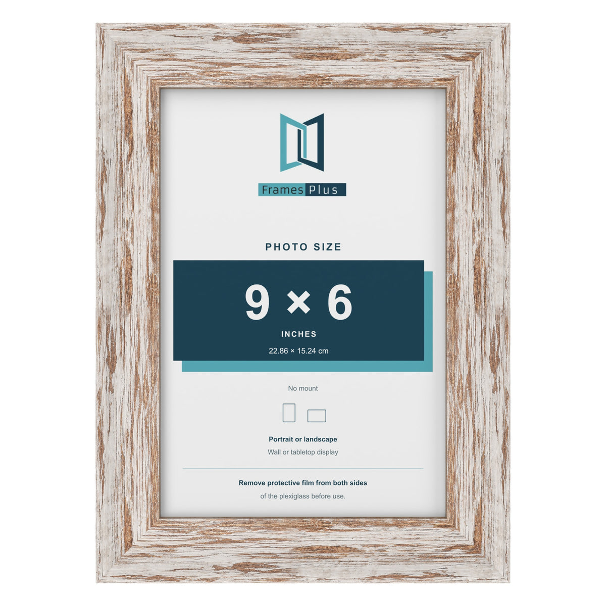 Exmouth Walnut Distressed picture frame for a 9 x 6 inch photo