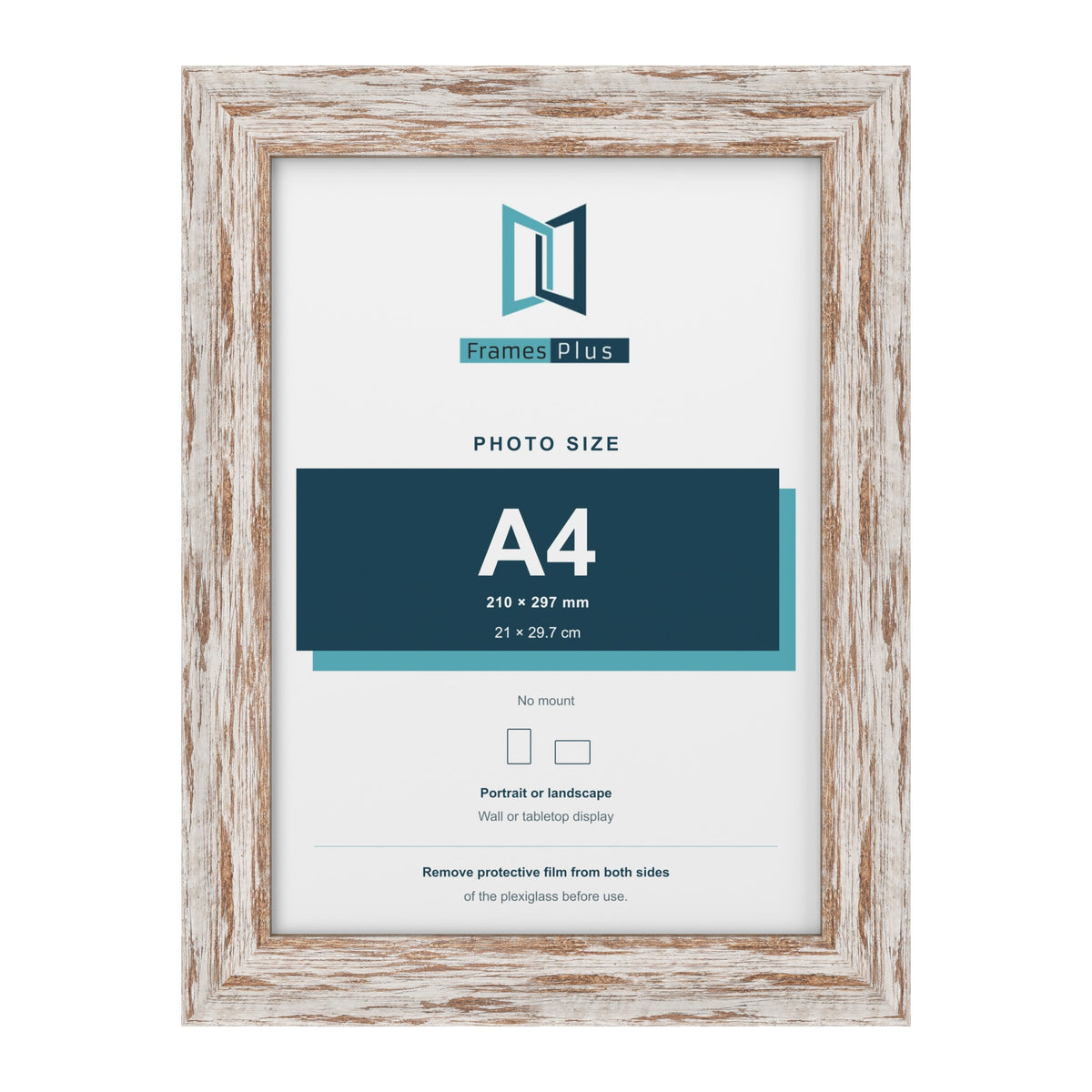 Exmouth Walnut Distressed picture frame for an A4 photo